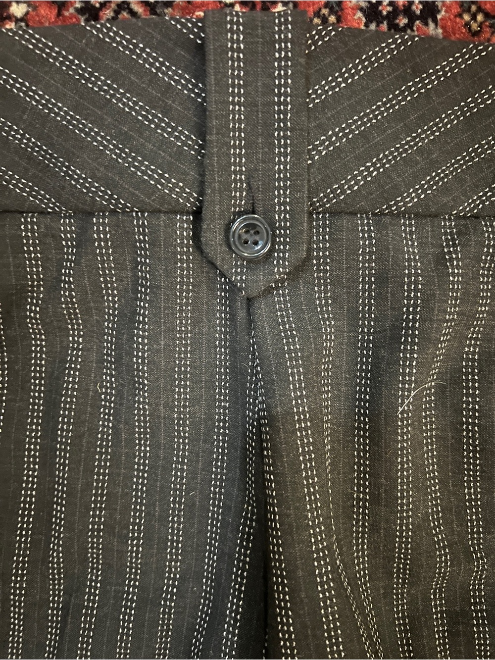 bebe Vintage Y2K Charcoal Pinstripe Cropped Capri Dress Pants Size S - Picture 4 of 11